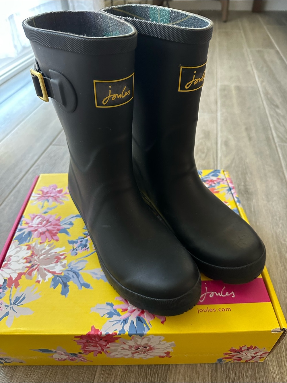 Joules Women's Black Rain Boots